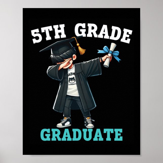 Poster Formando De Graduação Engraçado De 5 Boys Dabbing  (Frente)