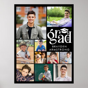 Poster Formando Moderno 10 Colagem de Fotografias Boné T