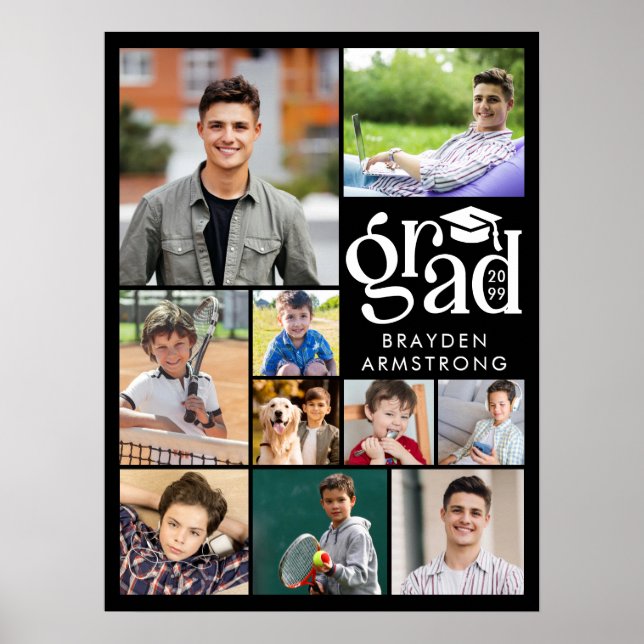 Poster Formando Moderno 10  Colagem de Fotografias Boné T (Frente)