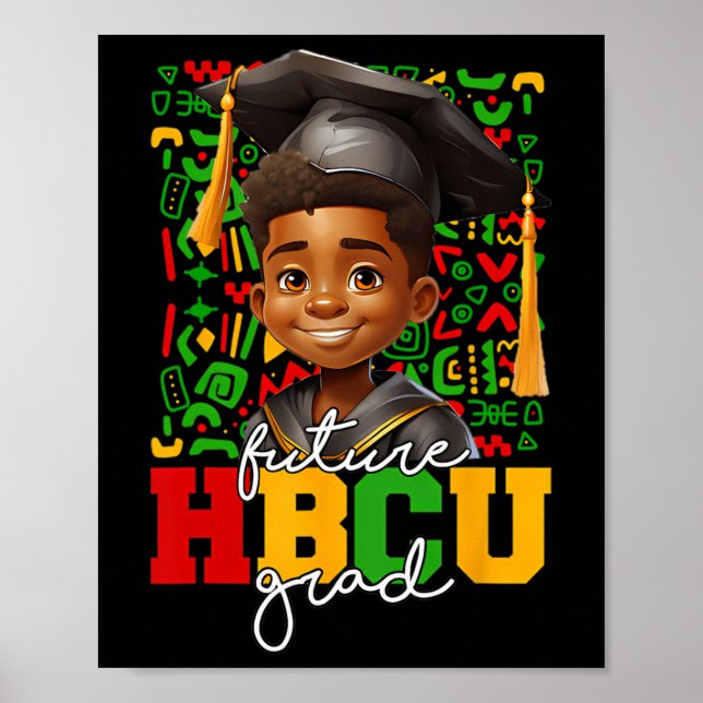 Poster Formandos Afro Black Boy Futuro Formando Hbcu (Frente)