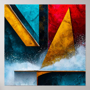 Poster Formas Abstratas 🎨✨ Energia Geométrica Moderna