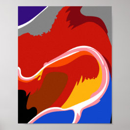 Poster Formas Abstratas Fluídas com Cores Intensas
