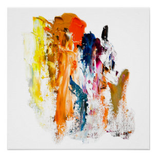Póster Formas Abstratas Nascidas da Paleta de um Artista