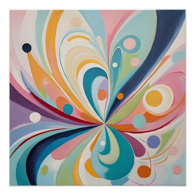 Póster Formas abstratas onduladas (Frente)