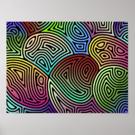 Poster formas abstrato assimétricas coloridas