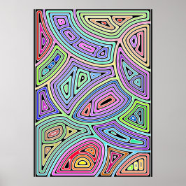 Poster formas abstrato assimétricas do arco-íris 2