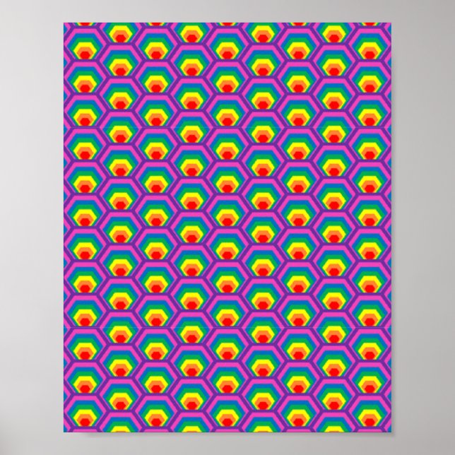 Poster formas Abstrato coloridas (Frente)