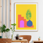 Poster Formas Botânicas Brógicas em Amarelo Brilhante<br><div class="desc">Formas Botânicas Brilhantes em Poster Amarelo Brilhante</div>