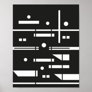Poster Formas Brancas em um Fundo Preto