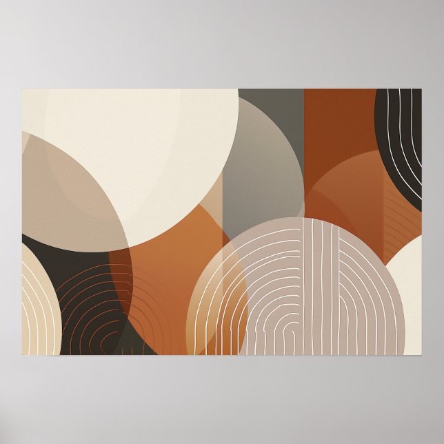 Poster Formas circulares com linhas com espaço de texto (Frente)