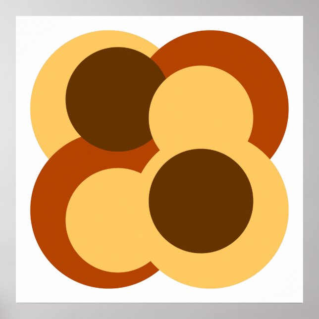 Poster Formas circulares geométricas de Abstrato 70s (Frente)