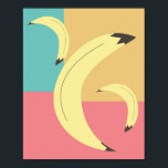 Poster Formas Coloridas Das Bananas Retro<br><div class="desc">Impressão de Arte para Cozinha com Bananas</div>