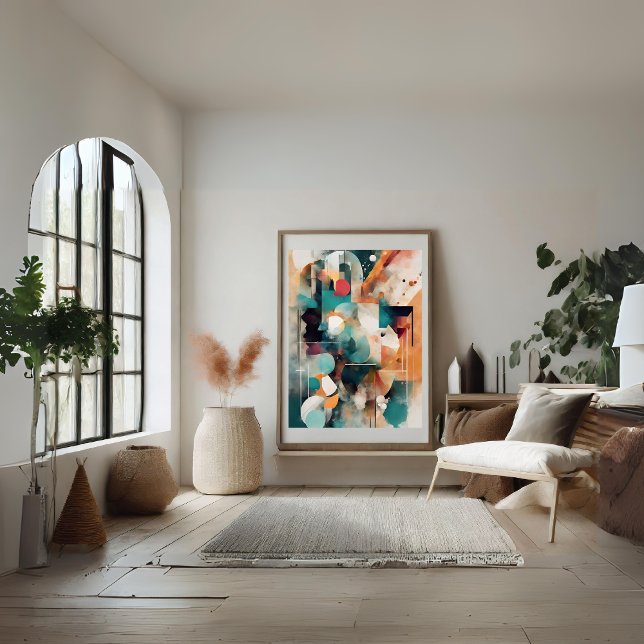 Poster Formas Coloridas Modernas Abstratas (Abstract Modern Colorful Shapes Poster)