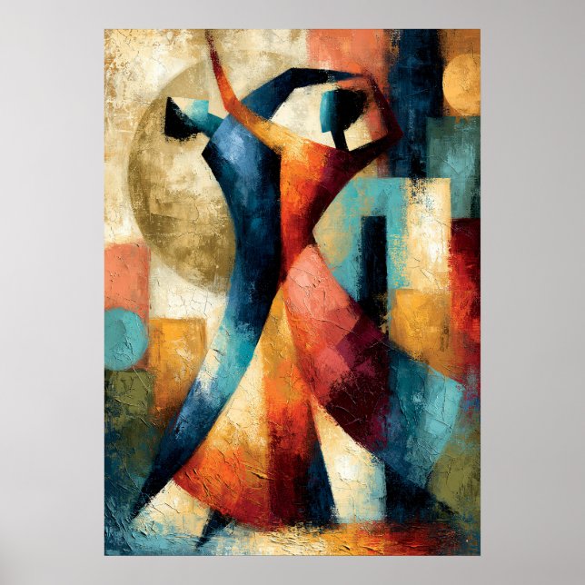 Poster Formas Dançantes Arte Figurativa Geométrica Japone (Frente)