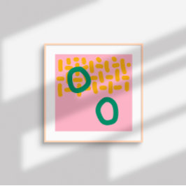 Poster Formas de Abstrato contemporâneas - cor-de-rosa ve