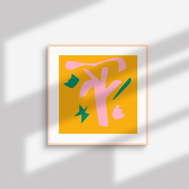 Poster Formas de Abstrato contemporâneas - cor-de-rosa ve (Criador carregado)