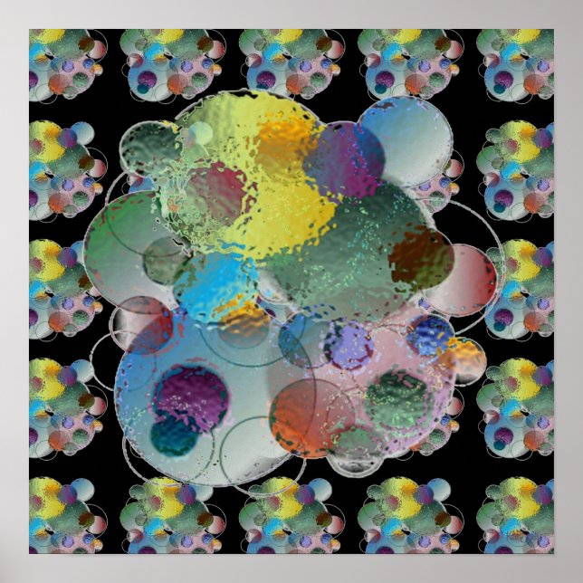 Poster Formas de Abstrato Orbs Planets (Frente)