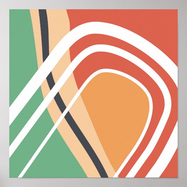 Poster Formas de abstrato retrô, trabalho de arte de cor (Frente)