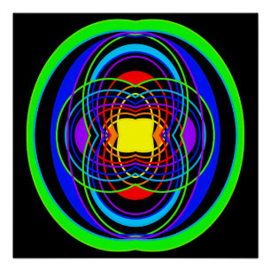 Póster Formas de cores geométricas do arco-íris