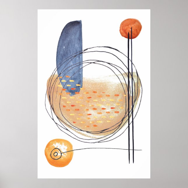 Poster Formas de design geométrico abstrato moderno linha (Frente)