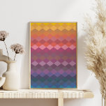 Poster Formas de diamante geométrico em cores arco-íris s<br><div class="desc">Formas de diamante geométrico em cores arco-íris sem som</div>