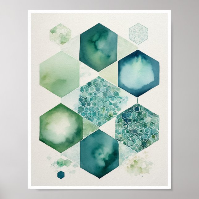 Poster Formas de hexágono padrões geométricos aleycomb Ar (Frente)