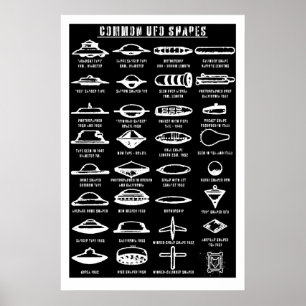 Poster Formas de OVNIs Arte Impressa Ficção Científica Ca