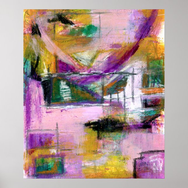 Poster Formas de pintura expressionista abstrata Marcação (Frente)
