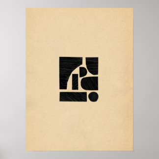 Poster formas de recorte de abstrato