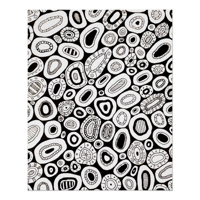 Póster Formas Disformes Aleatórias de Arte Abstrata (Frente)