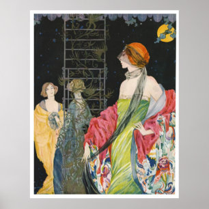 Póster Formas do vintage de mulheres elegantes