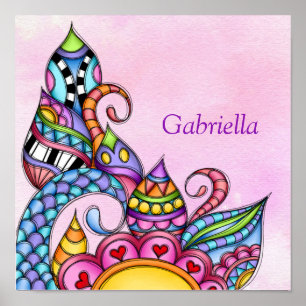 Poster Formas e espirais de Padrões