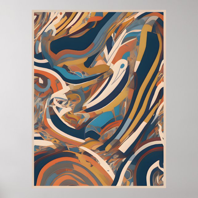 Poster Formas Fluidas: Abstrato, Cores Flutuantes (Frente)