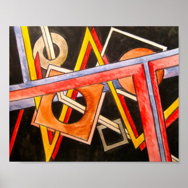 Póster Formas Flutuantes — Arte Geométrica Moderna de Bau (Frente)