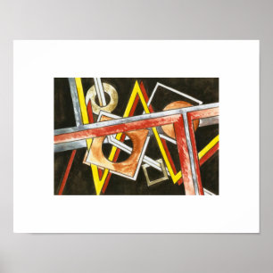 Poster Formas Flutuantes - Arte Geométrica Moderna Pintad