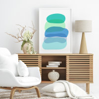Formas geométricas bonito de Abstrato em Azul e Ve