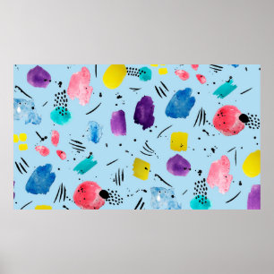 Poster formas geométricas de abstrato com cor d'água com