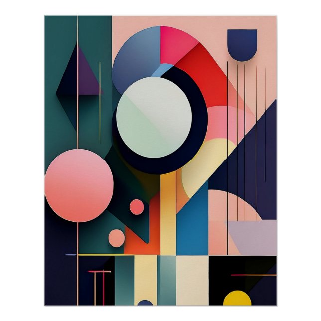Póster Formas geométricas de Abstrato Negrito - Design de (Frente)