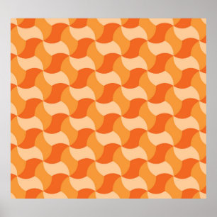 Poster Formas geométricas de laranja: Azulejo Abstrato