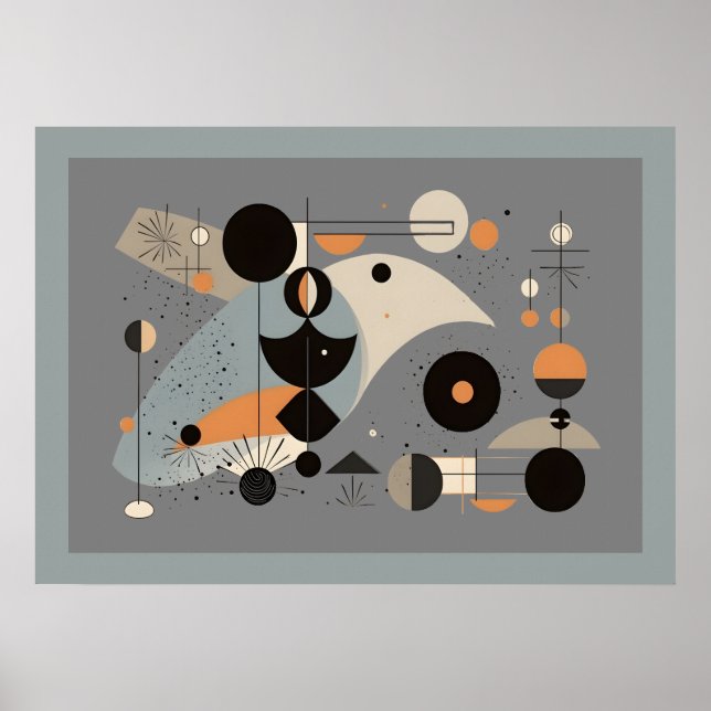 Poster Formas Geométricas do Bauhaus do Século médio (Frente)