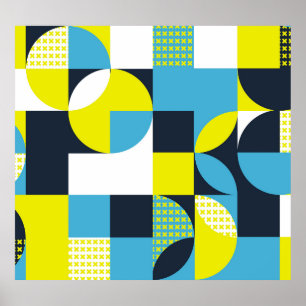 Poster Formas geométricas, fundo abstrato colorido.