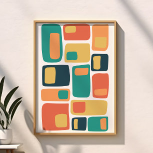 Poster Formas Geométricas Funky de Meados do Século Laran