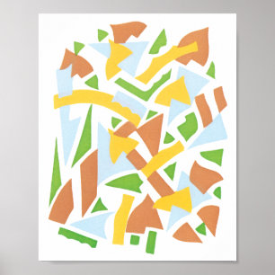 Póster Formas Geométricas Jazz Pochoir Art Déco Antigo