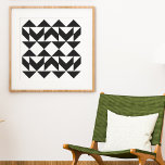 Poster Formas Geométricas Modernas Arte a Preto e Branco<br><div class="desc">Poster de Arte Geométrica Moderna de meio século a Preto e Branco</div>