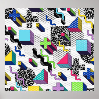 Poster Formas geométricas multicolores, padrão retrorrefl