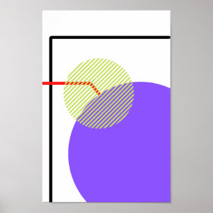 Poster Formas Geométricas Verdes Modernas e Violetas Abs