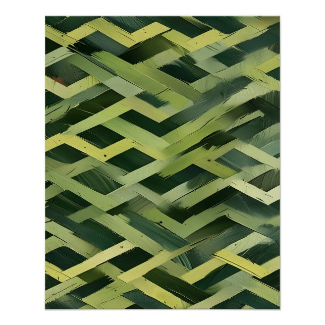 Póster Formas Geométricas Verdes Sobrepostas (Frente)