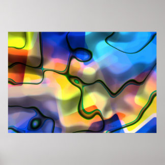 Póster Formas líquidas - abstrato de arte colorida