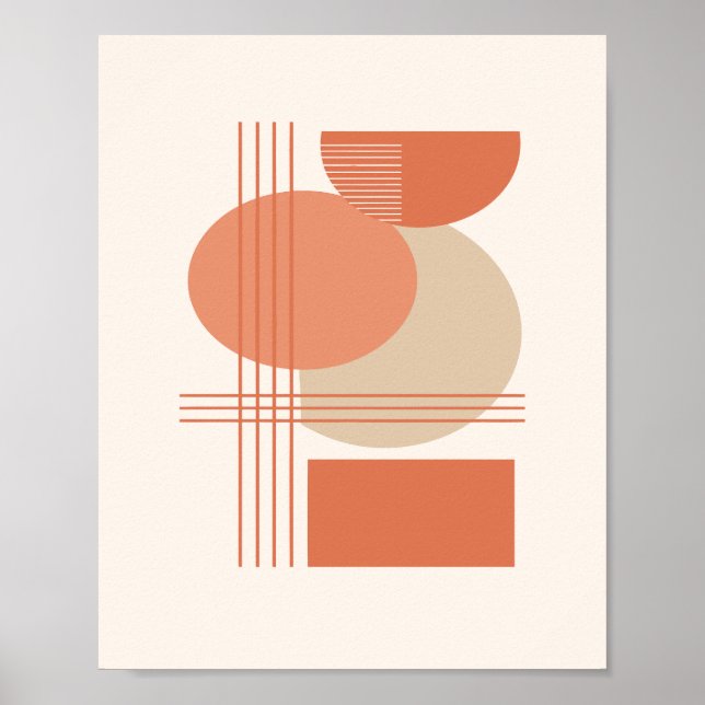 Poster Formas Minimalistas em Fundo Creme Suave (Frente)