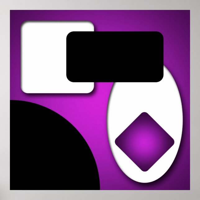 Poster Formas Rich Modern Roxo abstrato AP0006 (Frente)
